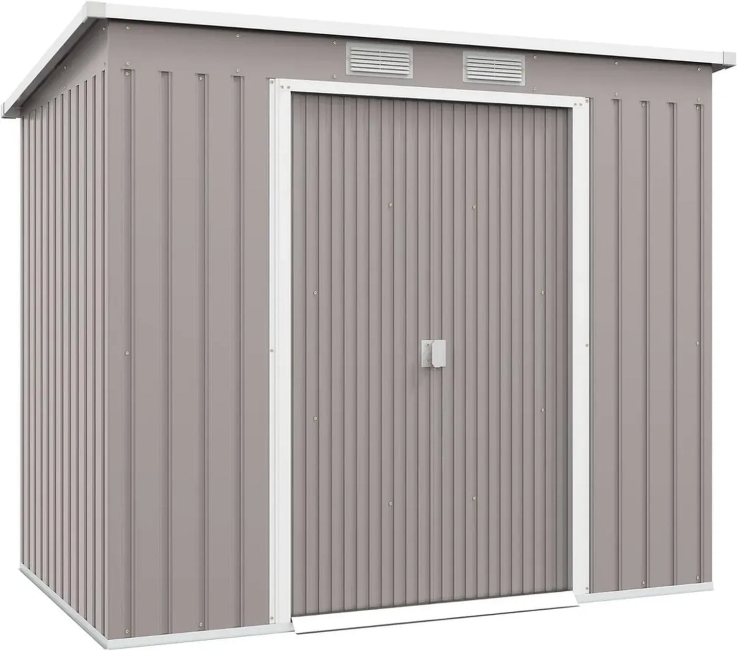 Abri de Jardin Métallique Outsunny 2,42 m² avec Porte Double Coulissante et Toit Incliné Résistant aux Intempéries