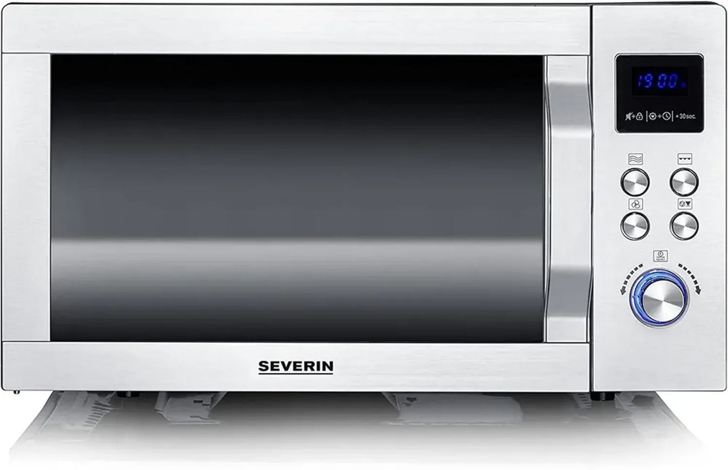 SEVERIN Micro-ondes Combiné 25L 2050W, Gril et Convection, 10 Niveaux de Puissance, Intérieur Céramique, Inox MW 7777