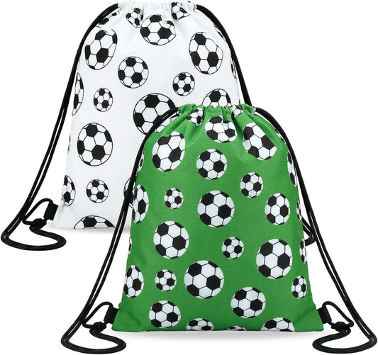Sac de sport à cordon — en polyester, format léger, Lot de 2, 25 × 30 cm, blanc