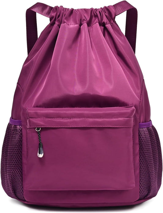 Sac de sport à cordon – unisexe, fermeture zippée, violet