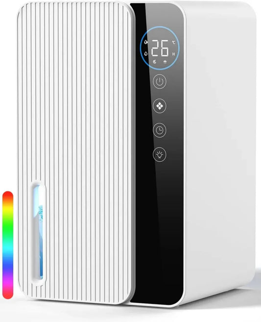 Désumidificateur Électrique 1.8L, Ultra Silencieux avec Minuteur et Écran LED - Idéal pour Salle de Bain, Dressing et Chambre