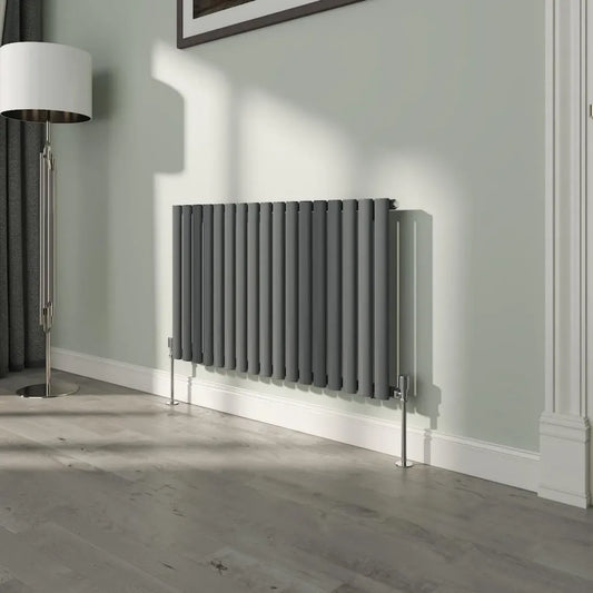 Radiateur Colonne Ovale Design 600x1003 mm Anthracite Chauffage Central