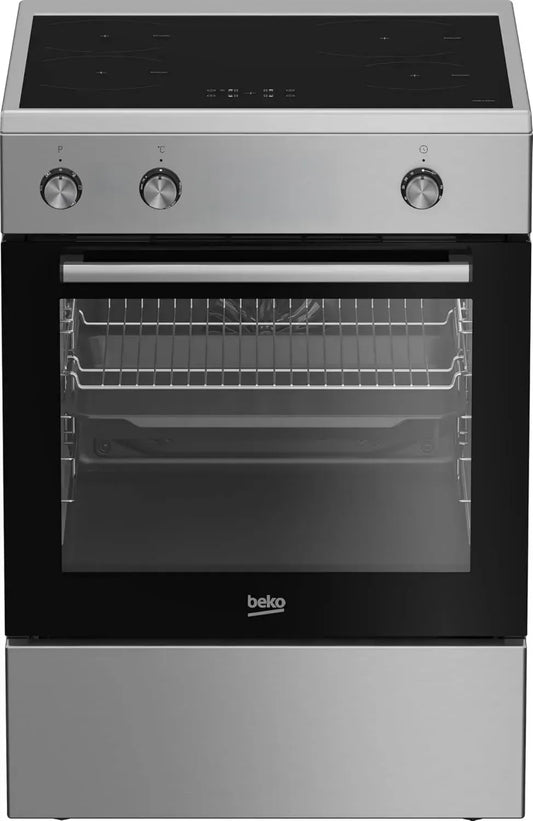 Cuisinière Induction Beko 60x60 cm avec Four Multifonction 72 L Classe A, Acier Inoxydable, Nettoyage HidroClean