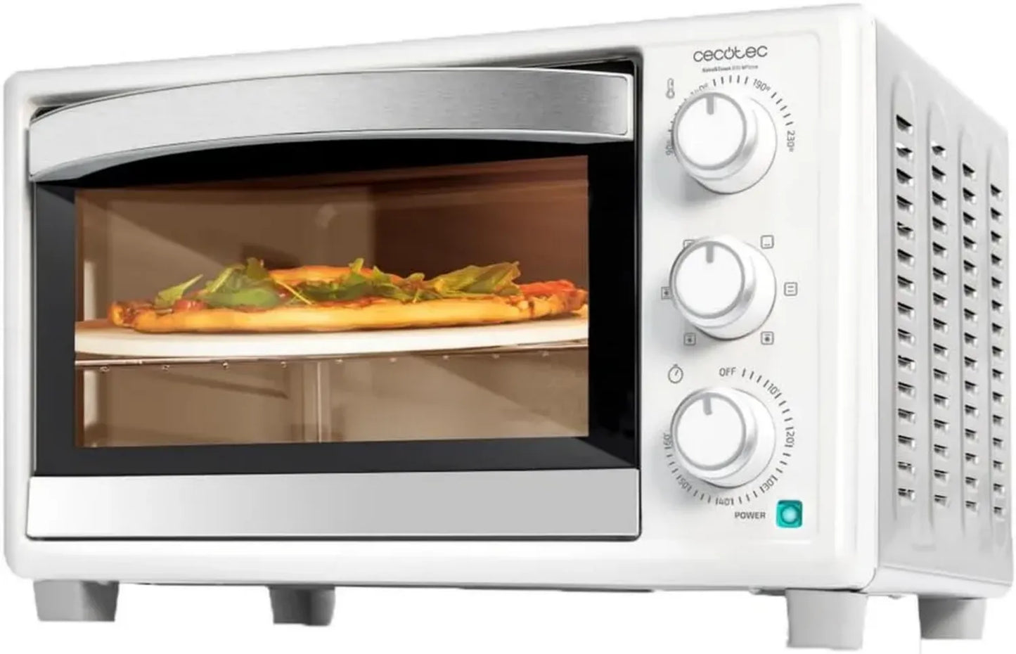 Four à Convection Cecotec Bake&Toast 2600 – 26L, 1550W, Pierre à Pizza Incluse, 6 Fonctions, Blanc